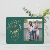 Groen Goud Warmste Wensen Vakantie Fotokaart Kaart (Staand voorkant)