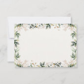 Groen Goud Waterverf Boho Maaltijd Keuze Bruiloft RSVP Kaartje (Achterkant)