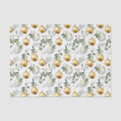 Groen Goud Waterverf Ornament Kerst Tissuepapier (Voorkant)