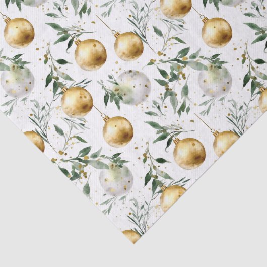 Groen Goud Waterverf Ornament Kerst Tissuepapier (Detail)