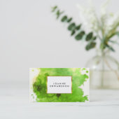 Groen goud waterverf spatten professionele spetter visitekaartje (Staand voorkant)