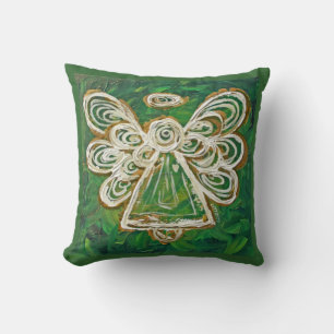 Groen, goud, White Angel Decoratief Sierkussen