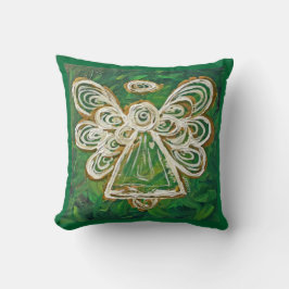 Groen, goud, White Angel Decoratief Sierkussen