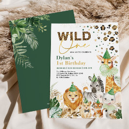 Groen goud wild een Safari Party Animals Kaart