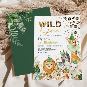Groen goud wild een Safari Party Animals Kaart