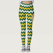 Groen, goud Wisconsin Football Colors Cheesehead Leggings (Voorkant)