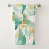 Groen Goud Wit Abstract Bad Handdoek (Insitu)