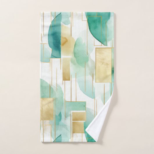 Groen Goud Wit Abstract Bad Handdoek (Handdoek)