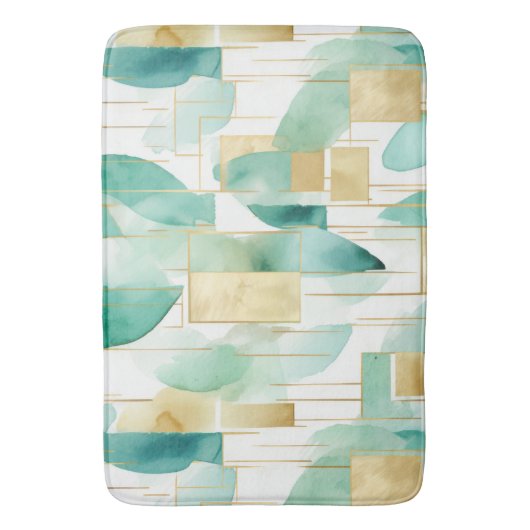 Groen Goud Wit Abstract Badmat (Voorkant Verticaal)