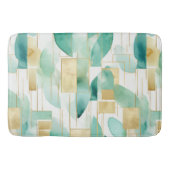 Groen Goud Wit Abstract Badmat (Voorkant)