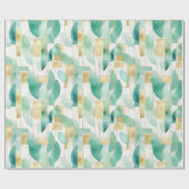 Groen Goud Wit Abstract Cadeaupapier (Vlak)