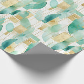 Groen Goud Wit Abstract Cadeaupapier (Hoek)