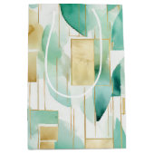 Groen Goud Wit Abstract Medium Cadeauzakje (Voorkant)