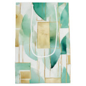 Groen Goud Wit Abstract Medium Cadeauzakje (Achterkant)