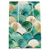 Groen Goud Wit Abstract Medium Cadeauzakje (Achterkant)