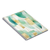 Groen Goud Wit Abstract Notitieboek (Rechterzijde)