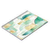 Groen Goud Wit Abstract Notitieboek (Linkerzijde)