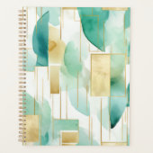 Groen Goud Wit Abstract Planner (Voorkant)