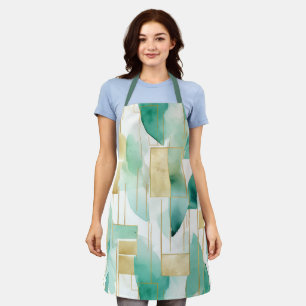 Groen Goud Wit Abstract Schort