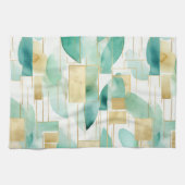 Groen Goud Wit Abstract Theedoek (Horizontaal)