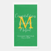 Groen Goud Wit Afstudeerpartijnaam Monogram Servet (Voorkant)