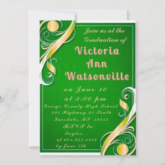 Groen Goud Wit Afstuderen 2025 Kaart (Achterkant)