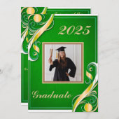 Groen Goud Wit Afstuderen 2025 Kaart (Voorkant / Achterkant)