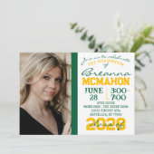 Groen, Goud & Wit Afstuderen Fotouitnodiging Kaart (Staand voorkant)