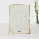 Groen Goud Wit Bloemen Elegant Bruiloft (Achterkant)