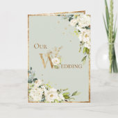 Groen Goud Wit Bloemen Elegant Bruiloft (Voorkant)