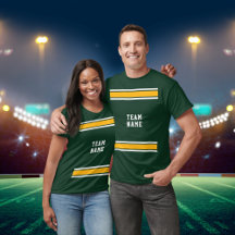 Groen Goud Wit Sport Jersey Teamnaam Unisex