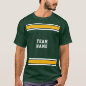 Groen Goud Wit Sport Jersey Teamnaam Unisex T-shirt (Voorkant)
