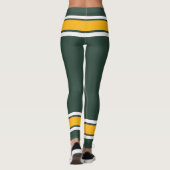 Groen Goud Wit Team Jersey Kleuren Liefde Sport Leggings (Achterkant)
