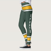 Groen Goud Wit Team Jersey Kleuren Liefde Sport Leggings (Links)