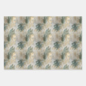 Groen Goud Wit Tropisch Bladeren Inpakpapier Vel (Voorkant 3)