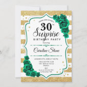 Groen Goud Wit Verrassing 30e Verjaardag Kaart (Voorkant)