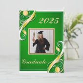 Groen Goud Witte Afstuderen Kaart (Staand voorkant)