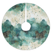 Groen Goud Witte Bomen Kerstmis Kerstboom Rok (Voorkant)