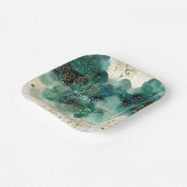 Groen Goud Witte Bomen Kerstmis Papieren Bordje (Gebogen)