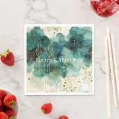 Groen Goud Witte Bomen Kerstmis Servet (Insitu)