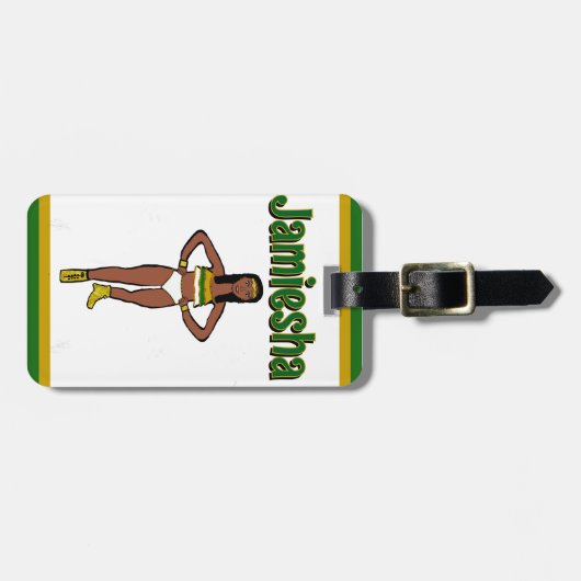 Groen Goud Witte Danser #1 Bagagelabel (Voorkant horizontaal)