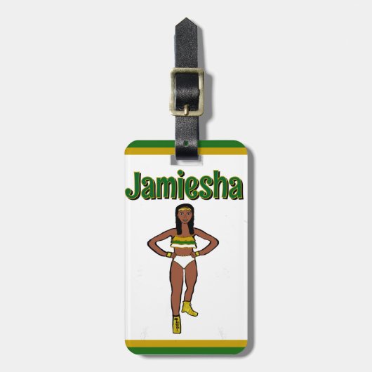 Groen Goud Witte Danser #1 Bagagelabel (Voorkant verticaal)