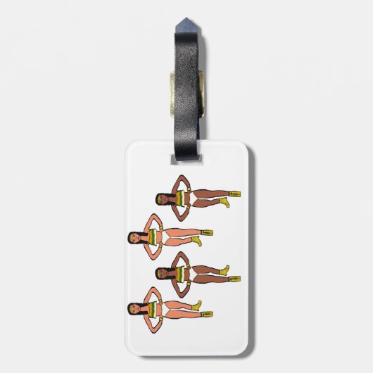 Groen Goud Witte Danser #1 Bagagelabel (Achterkant verticaal)