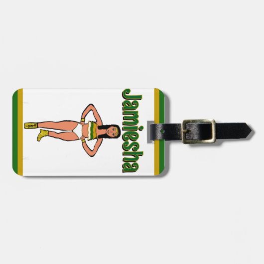 Groen Goud Witte Danser #2 Bagagelabel (Voorkant horizontaal)