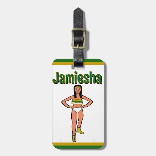 Groen Goud Witte Danser #2 Bagagelabel (Voorkant verticaal)