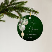 Groen goud witte kerstballen keramisch ornament