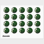 Groen goud witte kerstballen ronde sticker (Vel)