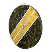 Groen Goud Witte Lijnen Dartbord (Voorkant Rechts)