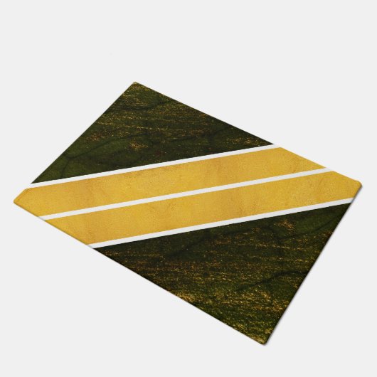 Groen Goud Witte Lijnen Deurmat (Schuin)