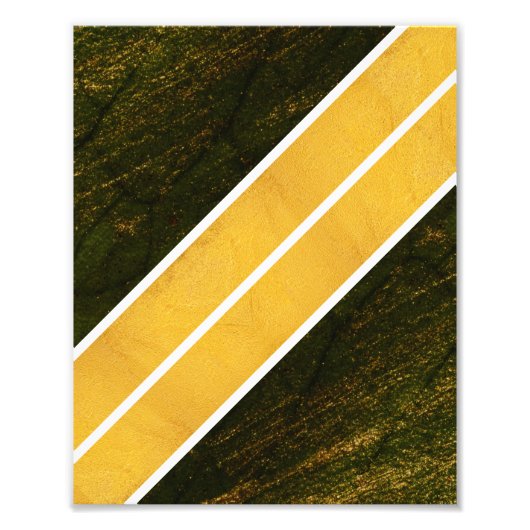 Groen Goud Witte Lijnen Foto Afdruk (Voorkant)